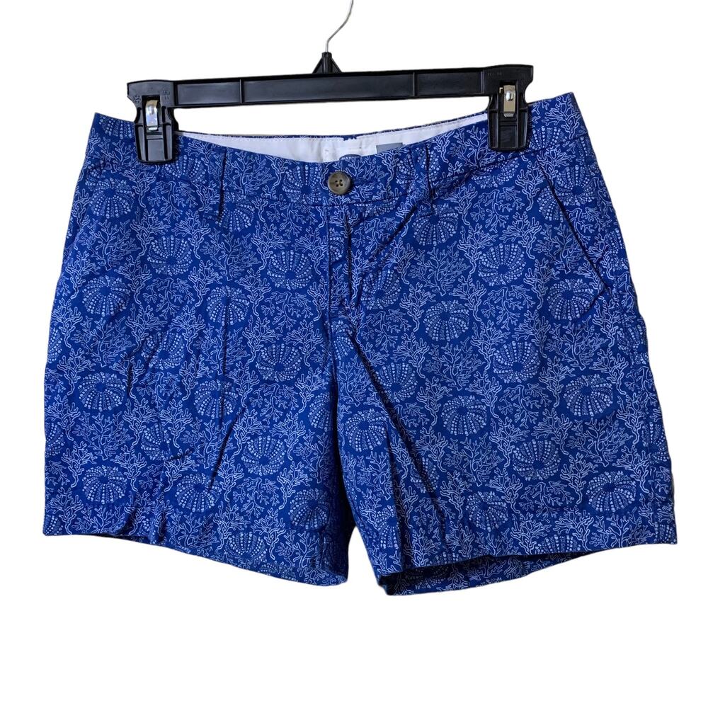 Old Navy Chino Blue Nautical Shells Coral Life Shorts Size 0